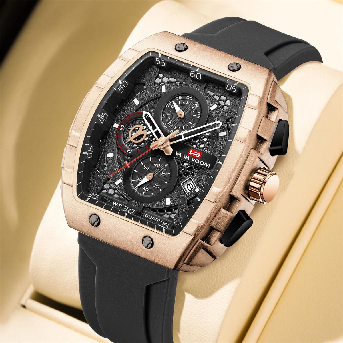 VA VA VOOM Men’s Quartz Watches New Multifunctional Quartz Movement Rectangular Blue Dial Sports Clock Casual Fashion Silicone Strap Men Watch розового золота
VA VA VOOM Men’s Quartz Watches New Multifunctional Quartz Movement Rectangular Blue Dial Sports Clock Casual Fashion Silicone Strap Men Watch розового золота