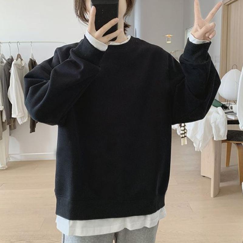 Autumn and Winter Sweatshirts for Women in New Loose Slimming Simple Fake Two-piece Long-sleeved Tops L чорний
Autumn and Winter Sweatshirts for Women in New Loose Slimming Simple Fake Two-piece Long-sleeved Tops L чорний