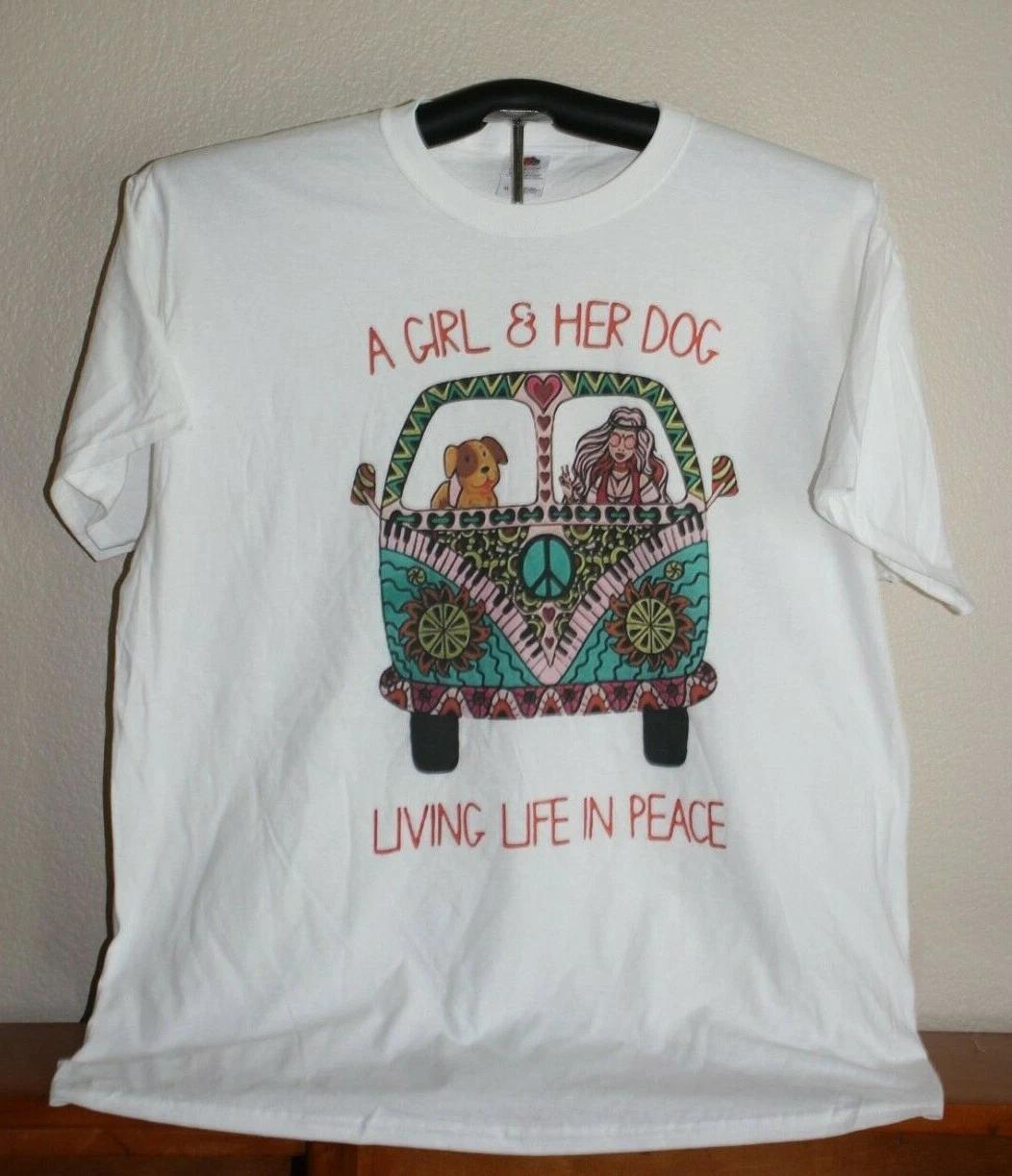A GIRL & HER DOG LIVING LIFE IN PEACE 100% Cotton T-shirt Mens Tees Top XL in White XL
A GIRL & HER DOG LIVING LIFE IN PEACE 100% Cotton T-shirt Mens Tees Top XL in White XL