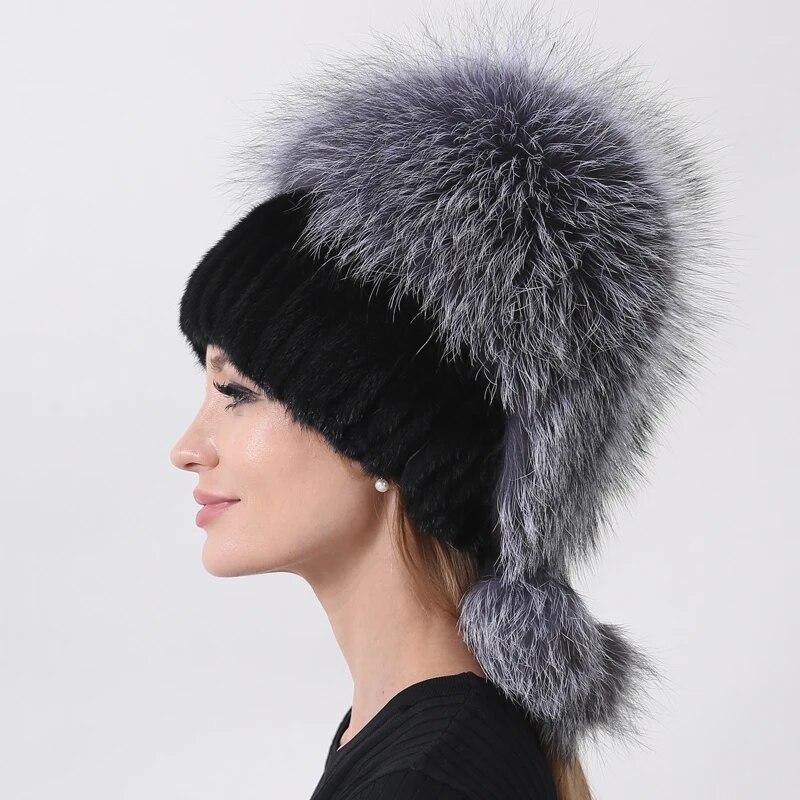 Вязаные русские зимние женские шапки из натурального меха лисьи норки, флисовая шапка с шариками One Size чёрный
Вязаные русские зимние женские шапки из натурального меха лисьи норки, флисовая шапка с шариками One Size чёрный
