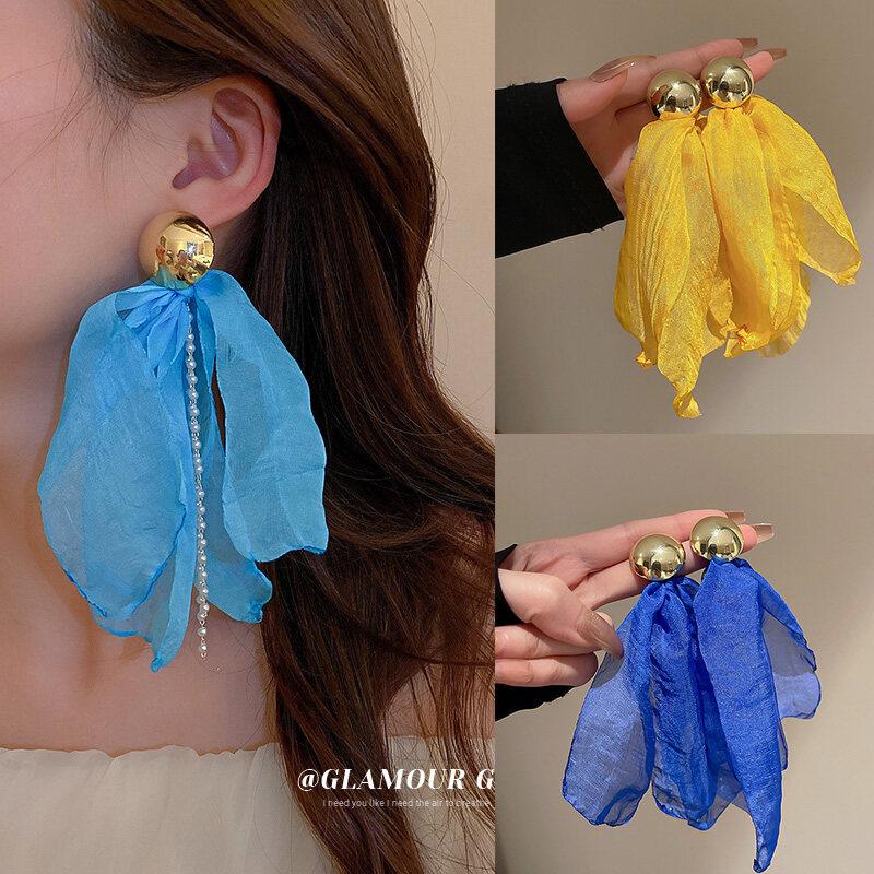 Gauze Tassel Petal Pearl Earring Fashion Sweet Women Round Stainless Steel Drop Earrings Girl Temperament Party Jewelry Gift
Gauze Tassel Petal Pearl Earring Fashion Sweet Women Round Stainless Steel Drop Earrings Girl Temperament Party Jewelry Gift