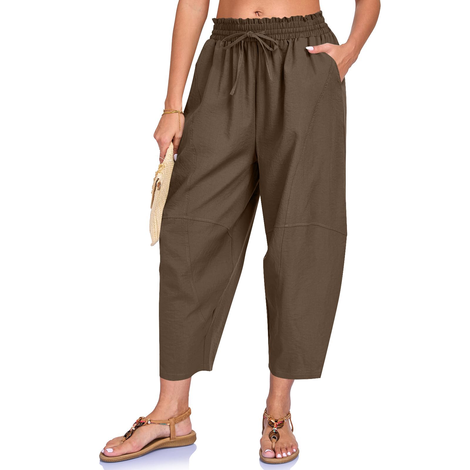 Women Loose Fit Casual Elastic Waist Drawstring Pants with Pockets Lightweight Relaxed Fit Trousers for Everyday Wear XXL кавовий
Women Loose Fit Casual Elastic Waist Drawstring Pants with Pockets Lightweight Relaxed Fit Trousers for Everyday Wear XXL кавовий