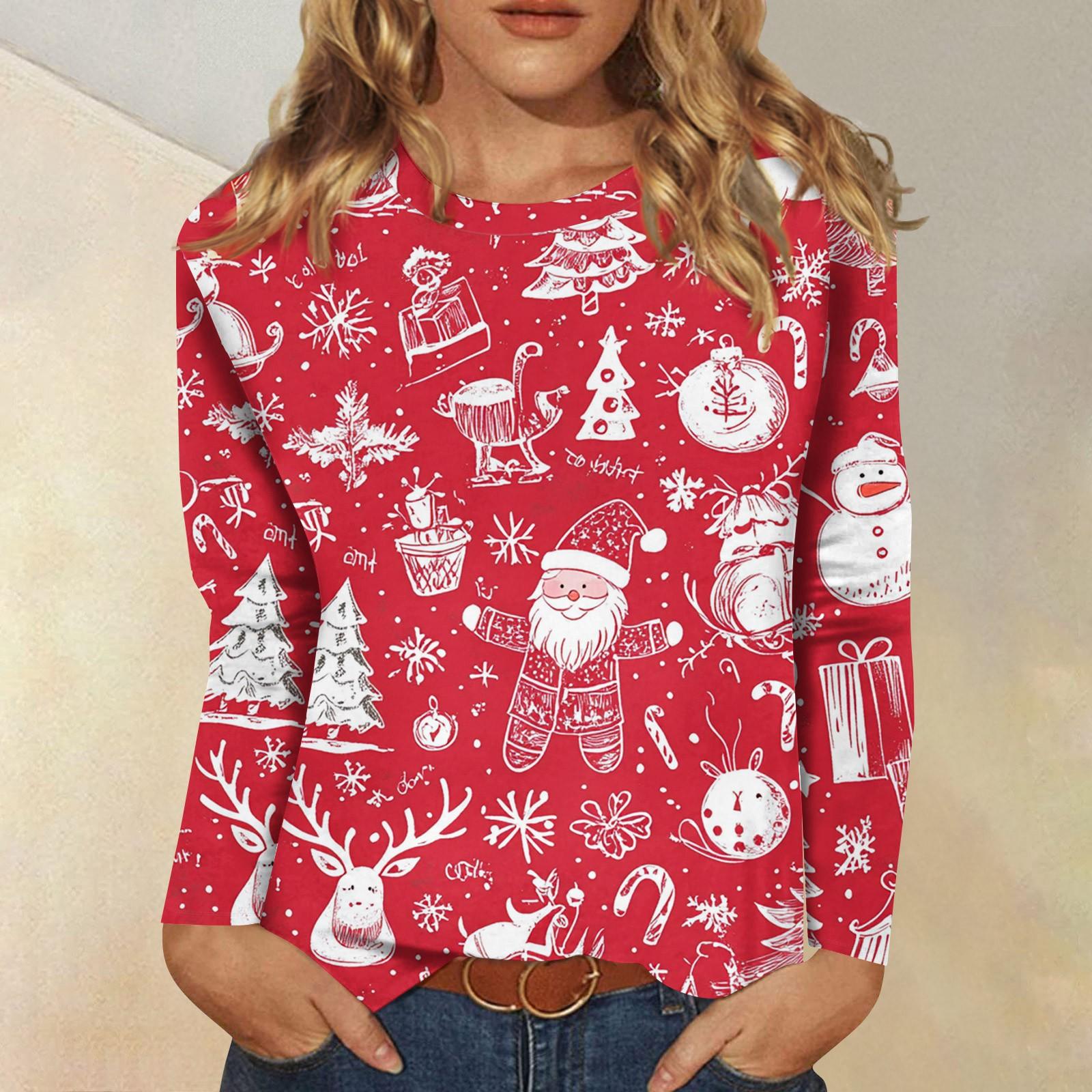 Женская модная повседневная футболка с круглым вырезом и рождественским принтом и длинными рукавами XXXXXL
Женская модная повседневная футболка с круглым вырезом и рождественским принтом и длинными рукавами XXXXXL