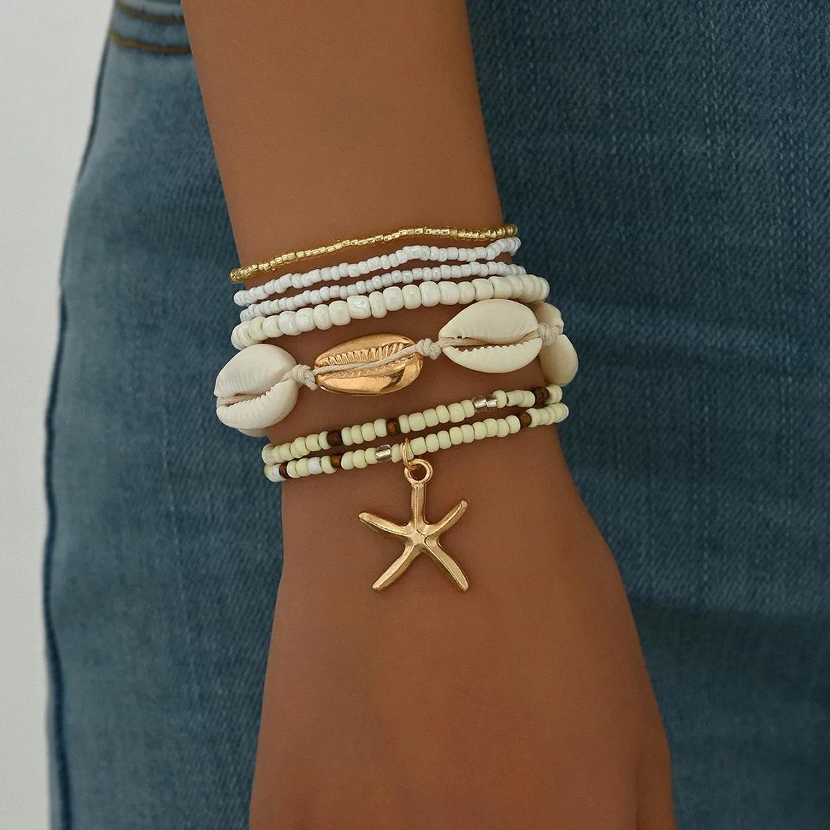 7Pcs/Set Summer Starfish Bracelet Set For Women Shell Rice Beads Elastic Chain Bangle Girls Bohemia Beach Jewelry Accessories
7Pcs/Set Summer Starfish Bracelet Set For Women Shell Rice Beads Elastic Chain Bangle Girls Bohemia Beach Jewelry Accessories