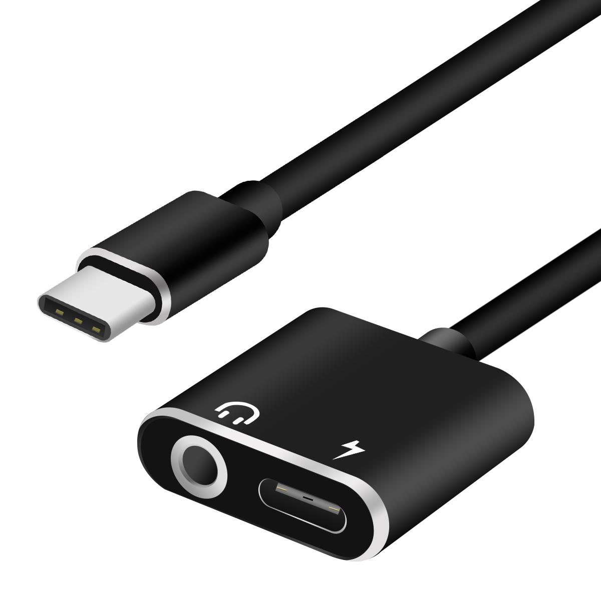 HAT PRINCE USB Type-C to 3.5mm Jack Aux Audio+Type-C Female Charging Port Cable Adapter Black
HAT PRINCE USB Type-C to 3.5mm Jack Aux Audio+Type-C Female Charging Port Cable Adapter Black