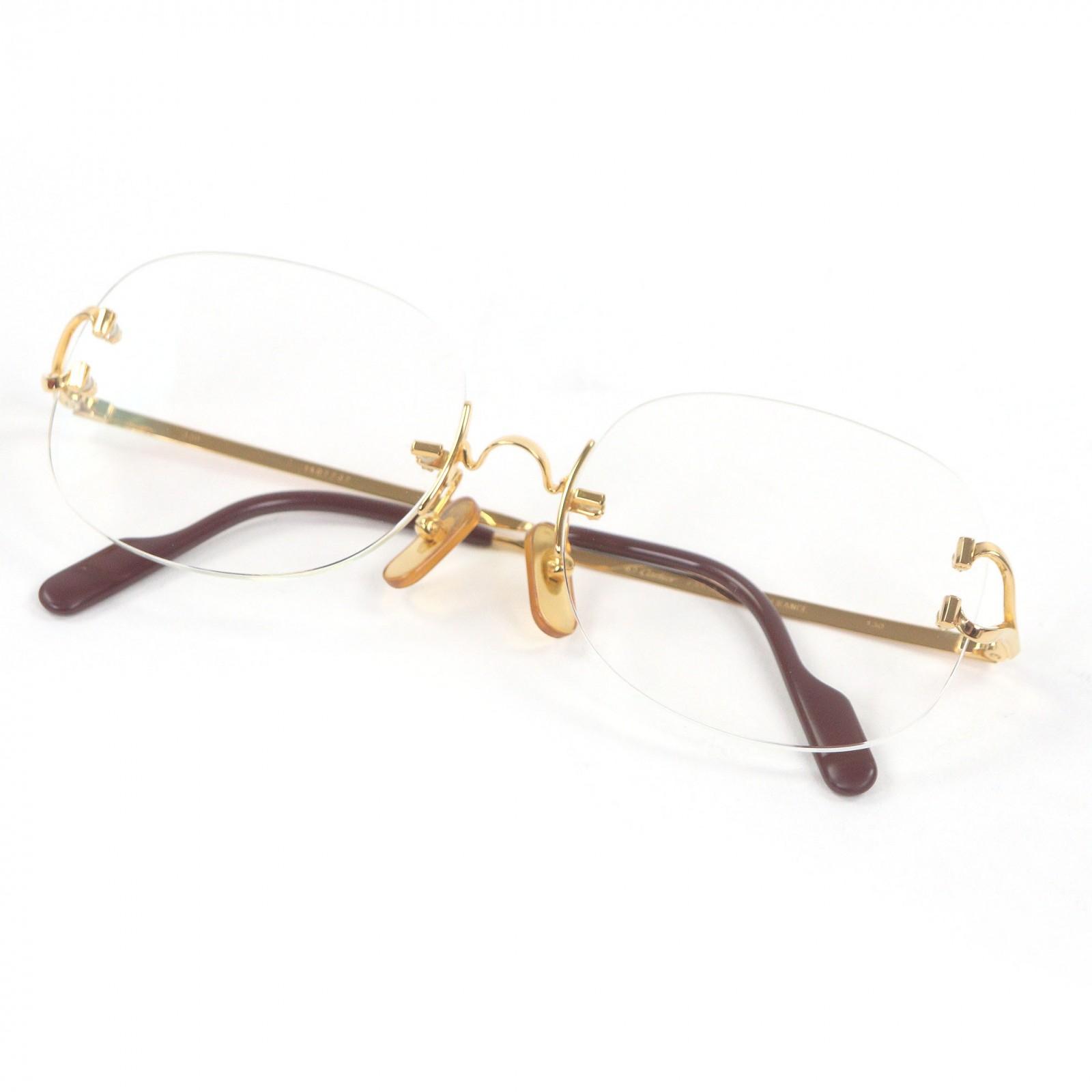 Great Cartier Glasses 2C Decor Two-Point Rimless gold mens Used
Great Cartier Glasses 2C Decor Two-Point Rimless gold mens Used