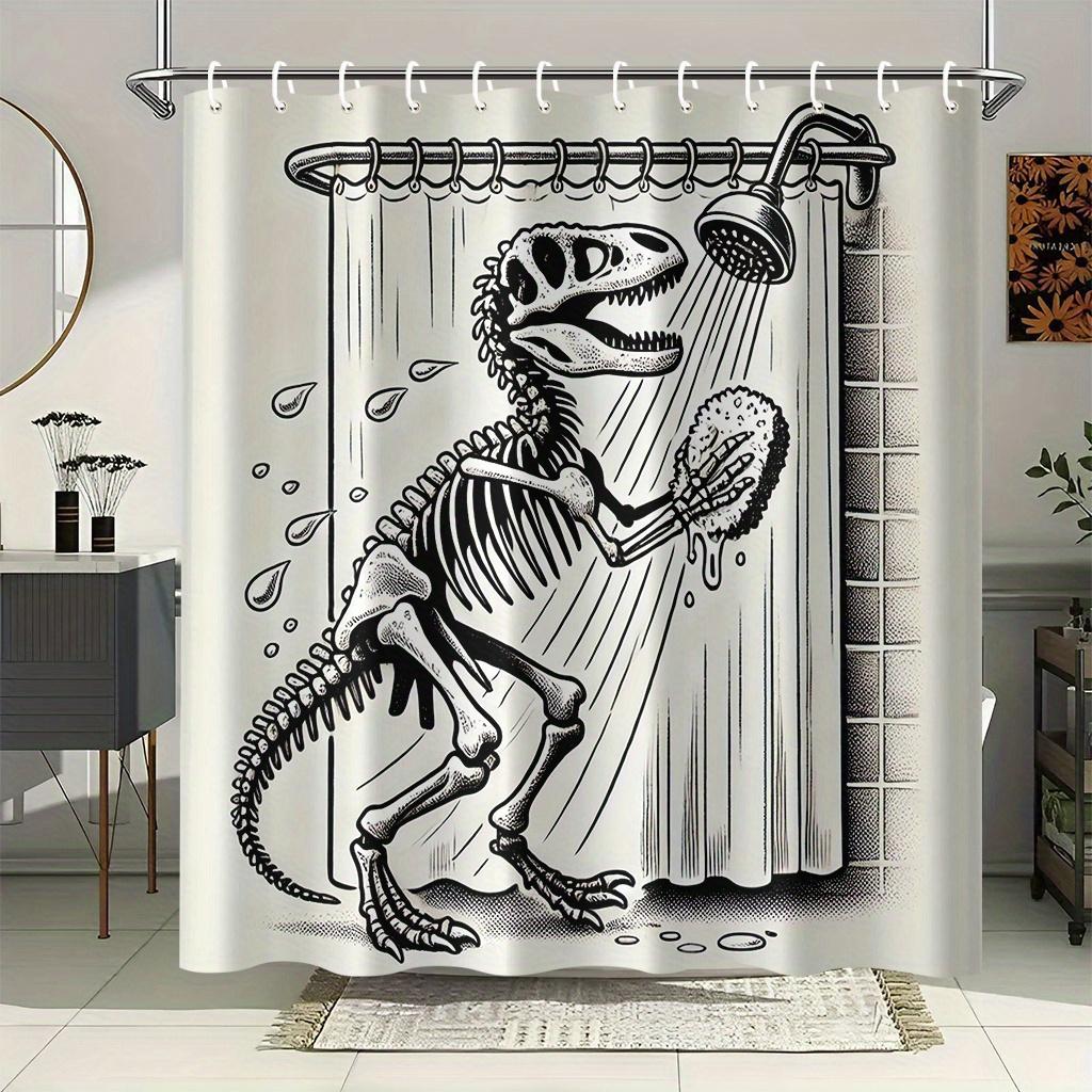 Black & White Dinosaur Skeleton Illustration Shower Curtain 1Pc With 12 Hooks For Bathroom Home Decor Polyester 70.8X70.8 Inch W60H190(CM)-1 Pcs
Black & White Dinosaur Skeleton Illustration Shower Curtain 1Pc With 12 Hooks For Bathroom Home Decor Polyester 70.8X70.8 Inch W60H190(CM)-1 Pcs