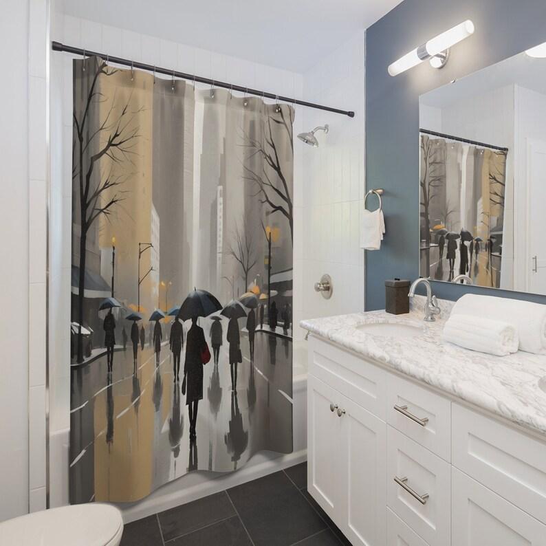 Rainy Day Cityscape Shower Curtain - Modern Urban Design, Atmospheric Bathroom Decor W60H190(CM)-1 Pcs
Rainy Day Cityscape Shower Curtain - Modern Urban Design, Atmospheric Bathroom Decor W60H190(CM)-1 Pcs