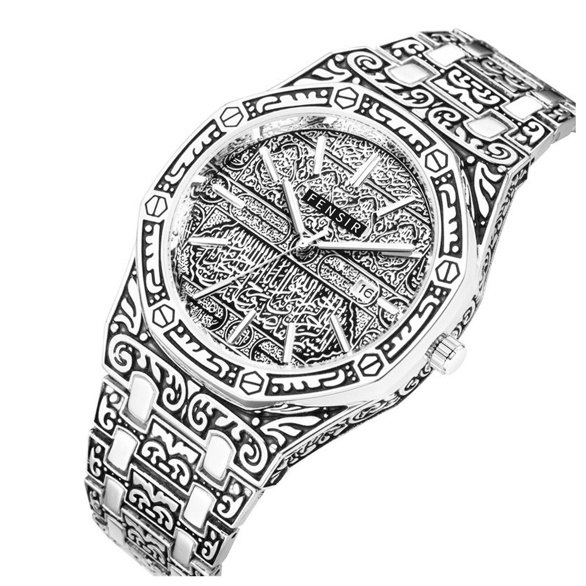 FENSI Men s Gold Embossed Flower Waterproof Quartz Watch with Steel Band - Fashionable Business Style
FENSI Men s Gold Embossed Flower Waterproof Quartz Watch with Steel Band - Fashionable Business Style