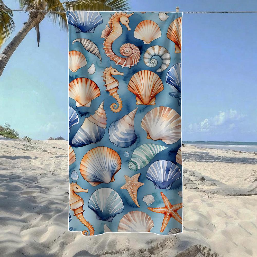 Marine Life & Nautical Pattern Beach Towel, Soft Quick-Drying, Perfect For Portable Outdoor Travel, Camping And Summer Beach W30*H60(CM)
Marine Life & Nautical Pattern Beach Towel, Soft Quick-Drying, Perfect For Portable Outdoor Travel, Camping And Summer Beach W30*H60(CM)