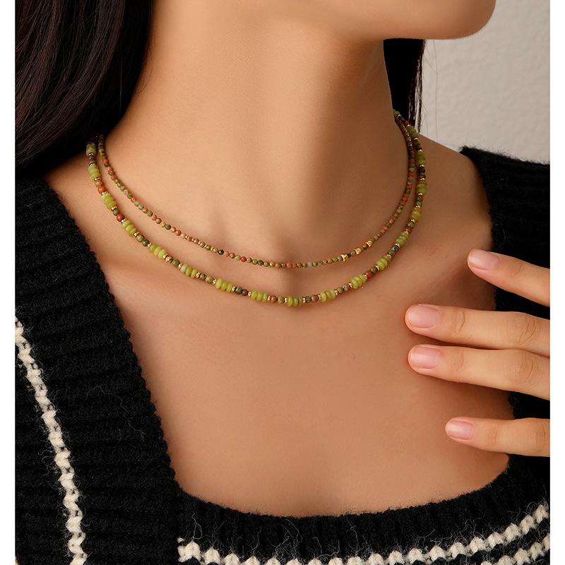 Colorful Natural Stone Mori Style Beaded Necklace – Retro Layered Clavicle Chain for Women Thin Style
Colorful Natural Stone Mori Style Beaded Necklace – Retro Layered Clavicle Chain for Women Thin Style