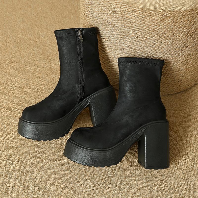 Ботильоны на платформе с блочным каблуком, облегающие эластичные ботинки в европейском и американском ретро-стиле, супервысокий каблук, маленькая платформа, ненавистные ботильоны на заоблачном каблуке 39
Ботильоны на платформе с блочным каблуком, облегающие эластичные ботинки в европейском и американском ретро-стиле, супервысокий каблук, маленькая платформа, ненавистные ботильоны на заоблачном каблуке 39