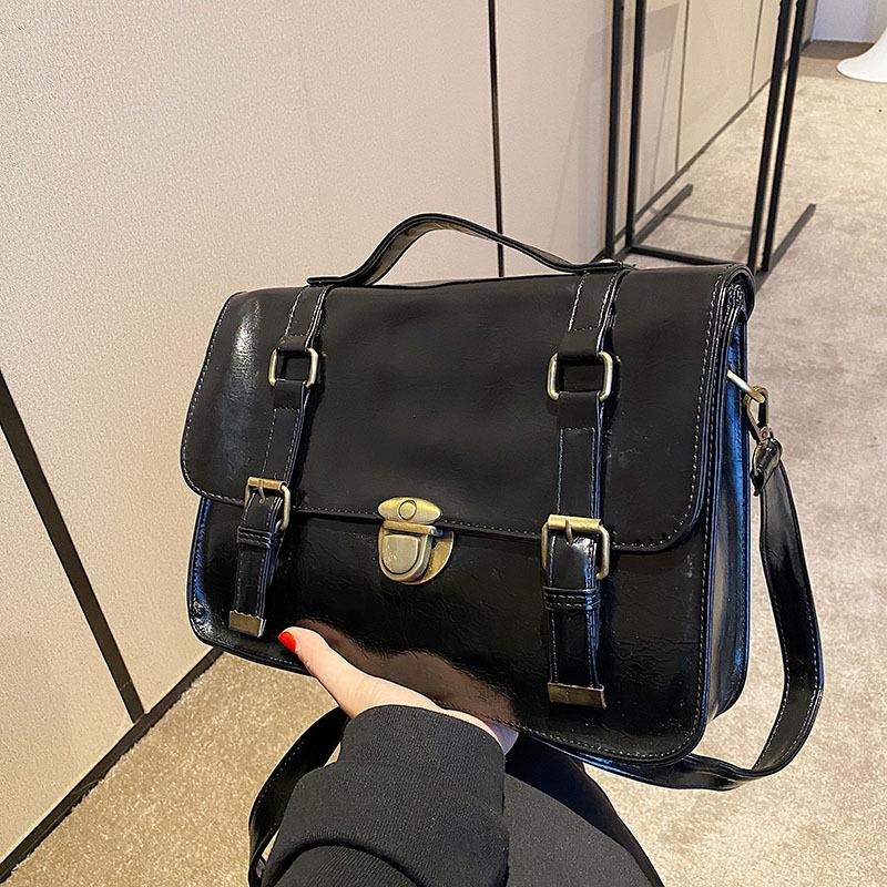 Портативный рюкзак Niche Design High-End в стиле ретро, простая универсальная маленькая квадратная сумка, модная сумка-мессенджер чёрный