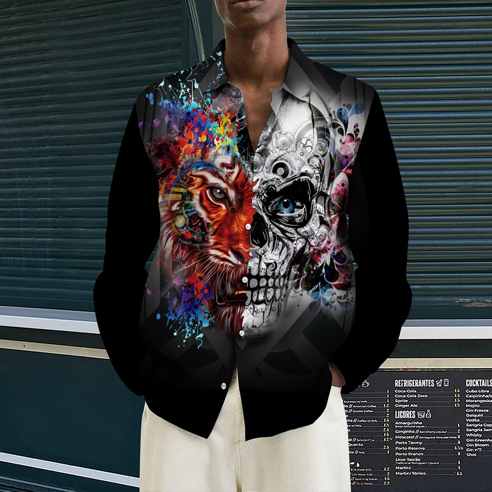 Мужские рубашки с длинным рукавом с принтом, повседневные свободные рубашки с длинным рукавом с принтом XL разноцветный
Мужские рубашки с длинным рукавом с принтом, повседневные свободные рубашки с длинным рукавом с принтом XL разноцветный