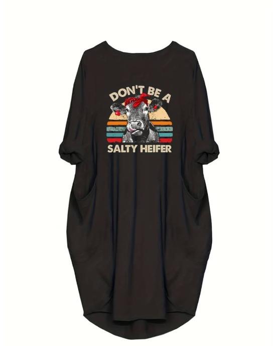 Plus Size Casual Dress, Women s Plus Colorblock Cow & Slogan Print Roll Up Sleeve Round Neck Slight Stretch Dress With Pockets 1XL чёрный
Plus Size Casual Dress, Women s Plus Colorblock Cow & Slogan Print Roll Up Sleeve Round Neck Slight Stretch Dress With Pockets 1XL чёрный