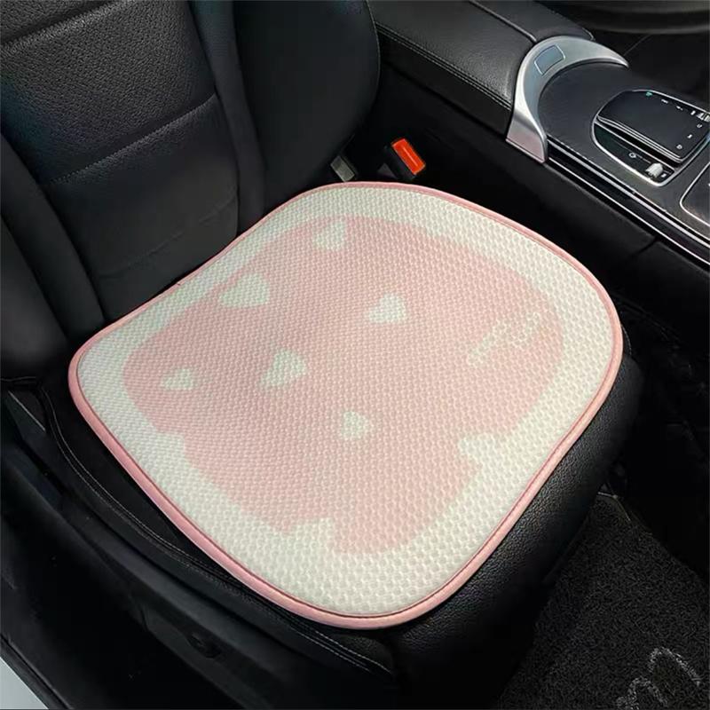 Розовая подушка для сиденья автомобиля с сердечком любви, моющаяся, 3D, сотовая сетка, ледяной шелк, дышащий чехол для сиденья, спинка, 4 сезона, универсальная C-single seat