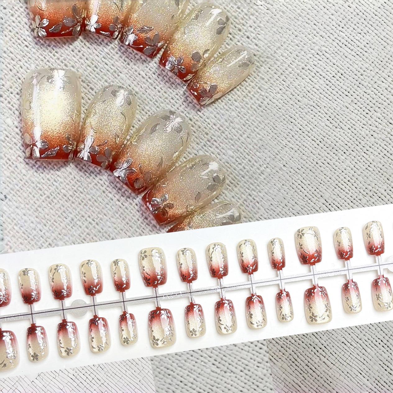 Vintage Brown-Red Floral Gradient Cat Eye Glitter Press-On Nails Long Island Iced Tea Full M
Vintage Brown-Red Floral Gradient Cat Eye Glitter Press-On Nails Long Island Iced Tea Full M