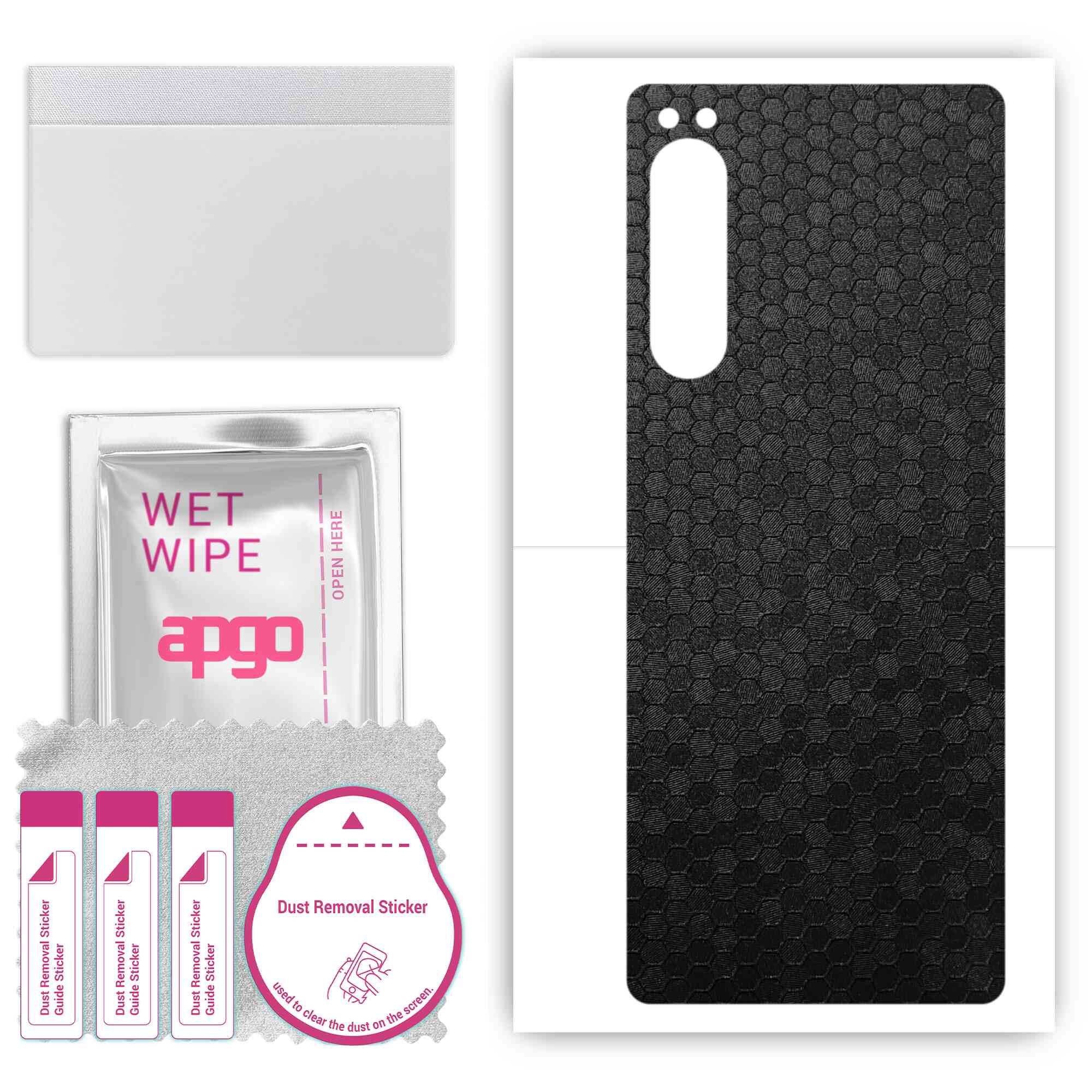apgo Protective Skin Sticker for the back compatible with Sony Xperia 5 IV, Wrap Film, Foil, Vinyl - Pattern Black Honeycomb
apgo Protective Skin Sticker for the back compatible with Sony Xperia 5 IV, Wrap Film, Foil, Vinyl - Pattern Black Honeycomb