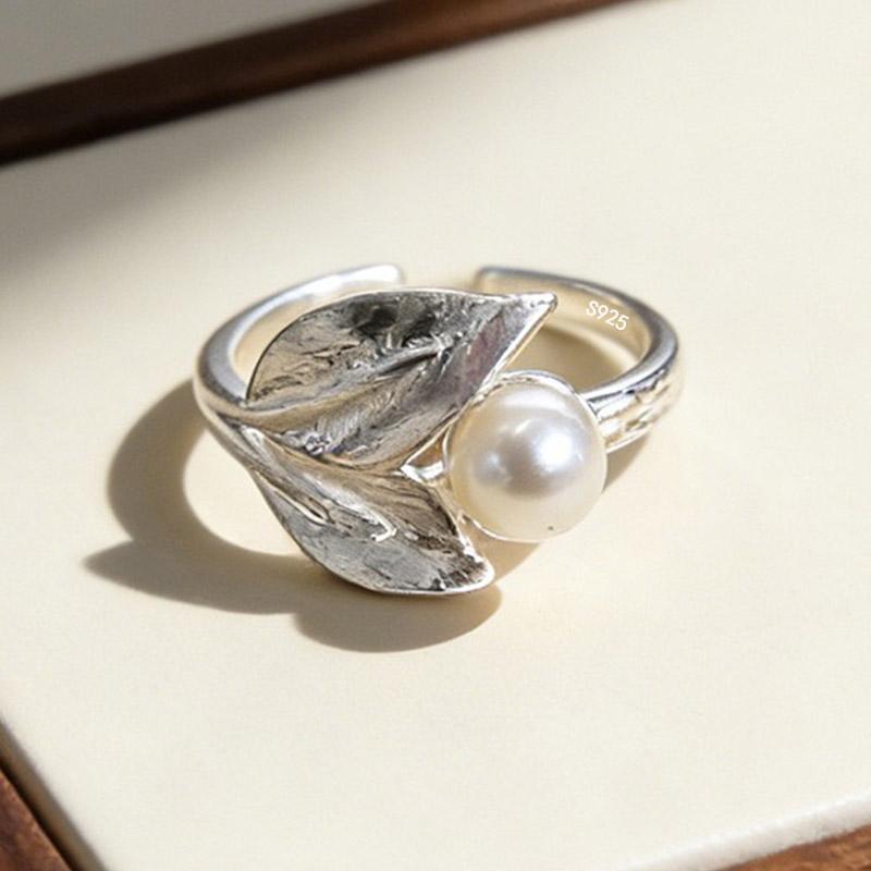 925 Sterling Silver Rings for Women Couple Minimalist Handmade Simple Leaf Pearl Ring Fine Jewelry Gift Prevent Allergy resizable
925 Sterling Silver Rings for Women Couple Minimalist Handmade Simple Leaf Pearl Ring Fine Jewelry Gift Prevent Allergy resizable