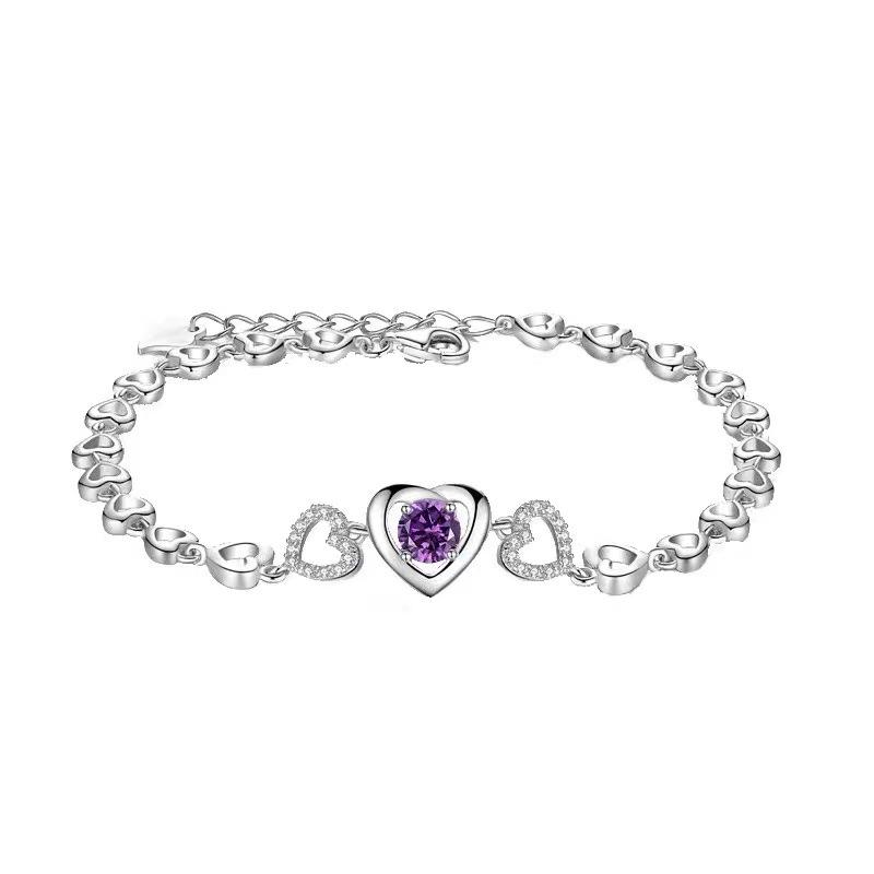 Sterling Silver 925 Women s Heart Bangle with Amethyst - Light Luxury Korean Fashion Design 925 Sterling Silver
Sterling Silver 925 Women s Heart Bangle with Amethyst - Light Luxury Korean Fashion Design 925 Sterling Silver