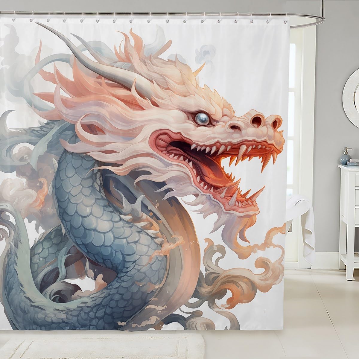 Yin Yang Dragon Bathroom Decor,Pink Cherry Blossom Shower Curtain Set For Boys Girls Kids,Oriental Japanese Style Bathroom Set W60H190(CM)-1 Pcs
Yin Yang Dragon Bathroom Decor,Pink Cherry Blossom Shower Curtain Set For Boys Girls Kids,Oriental Japanese Style Bathroom Set W60H190(CM)-1 Pcs