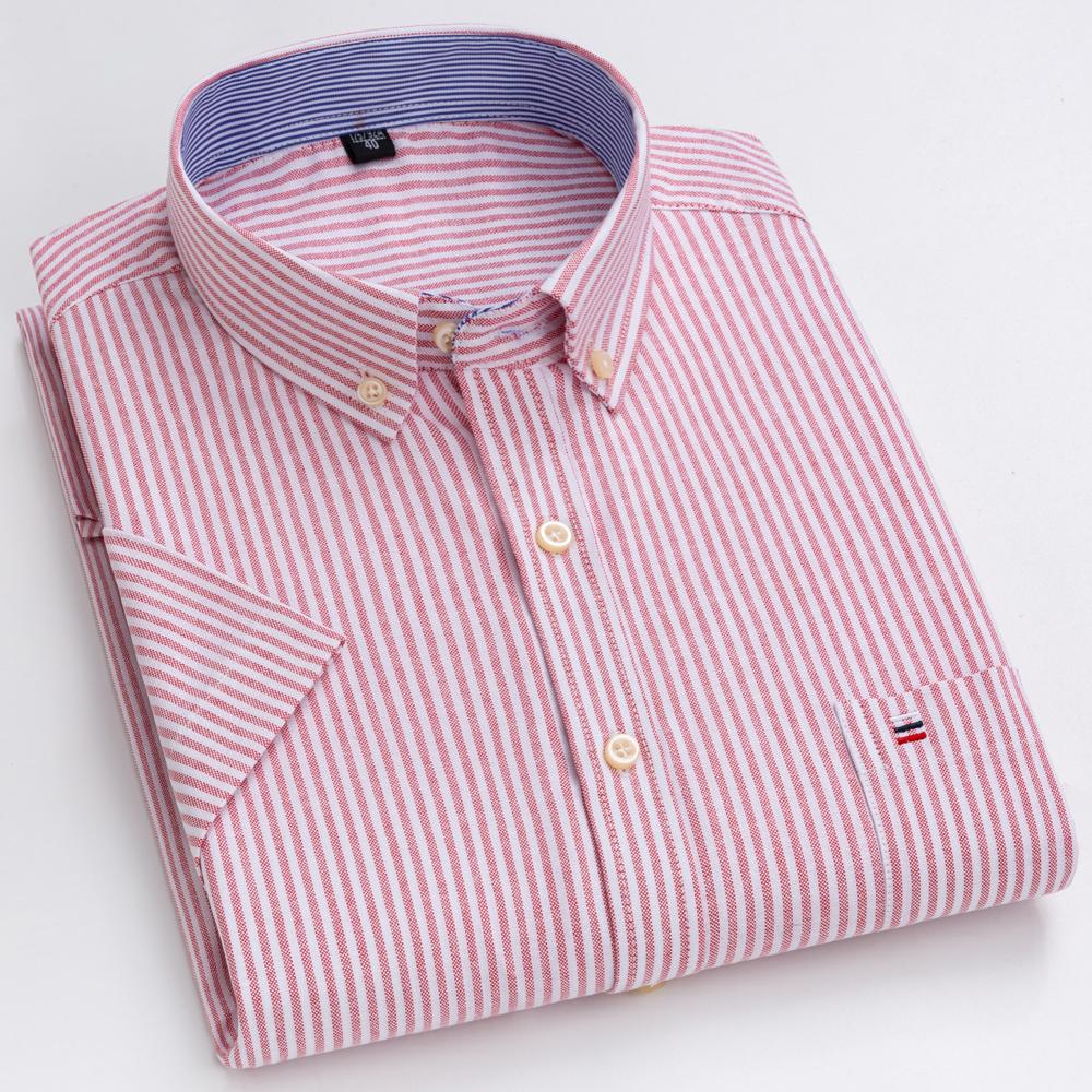 Чоловіча смугаста сорочка з коротким рукавом на ґудзиках, повсякденна, ділова, легка, з оксфордським коміром, формальна сорочка з кишенею для чоловіків 46
Чоловіча смугаста сорочка з коротким рукавом на ґудзиках, повсякденна, ділова, легка, з оксфордським коміром, формальна сорочка з кишенею для чоловіків 46