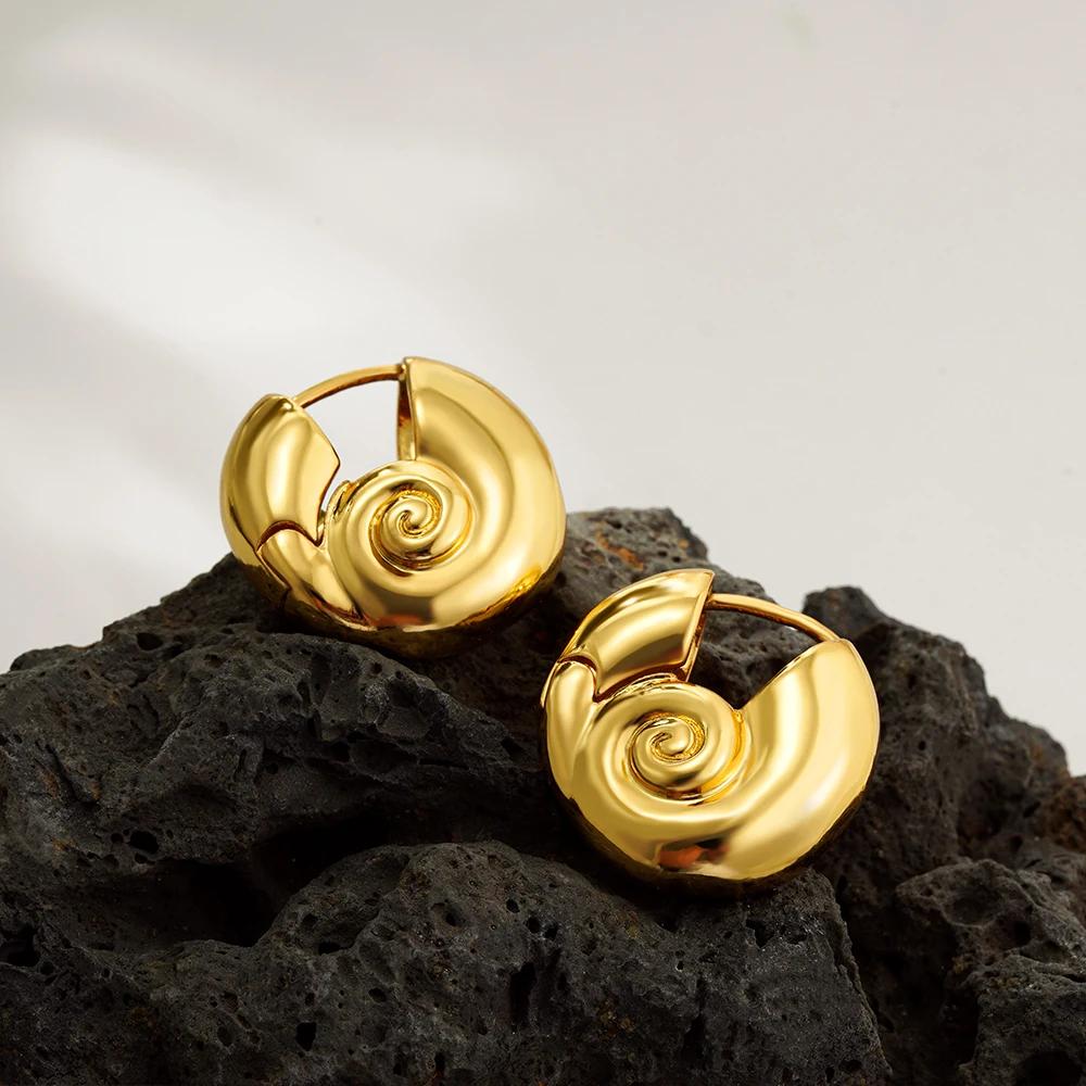 Vintage Conch Shell Chunky Hoop Earrings for Women Gold Plated Hollow Round Ear Buckle Huggie Hoops Fashion Zircon Gifts
Vintage Conch Shell Chunky Hoop Earrings for Women Gold Plated Hollow Round Ear Buckle Huggie Hoops Fashion Zircon Gifts