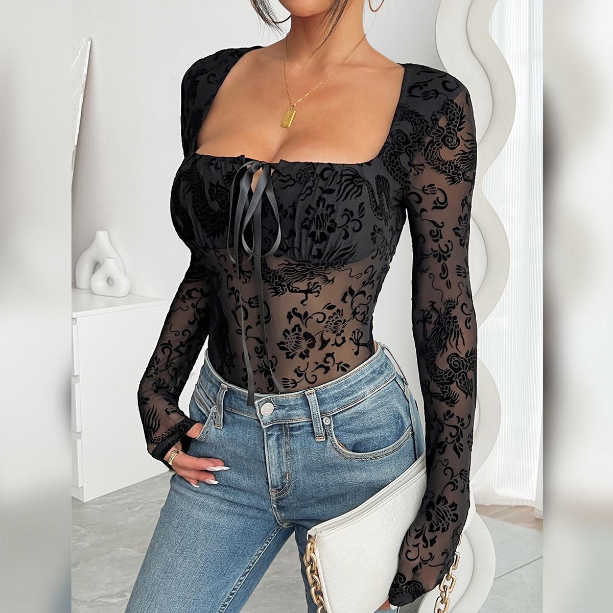 Sexy Animal Print Lace-up Semi-sheer Slim Fit Long Sleeve Bodysuit Large
Sexy Animal Print Lace-up Semi-sheer Slim Fit Long Sleeve Bodysuit Large