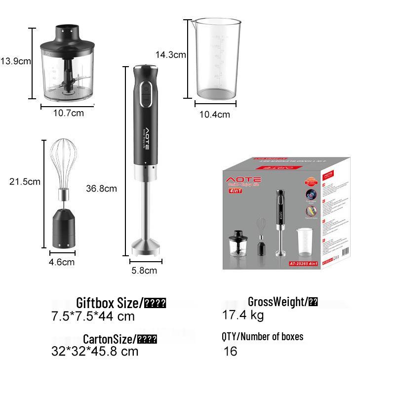 AOTE European Standard Multifunctional Handheld Immersion Blender and Egg Beater for Baby Food European Standard
AOTE European Standard Multifunctional Handheld Immersion Blender and Egg Beater for Baby Food European Standard