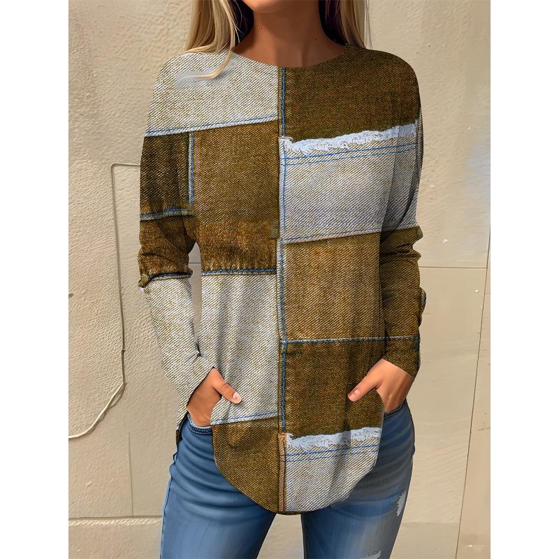 Модные женские футболки, толстовка с геометрическим принтом, длинный рукав, базовый круглый вырез, стандартный крой, геометрический рисунок, осень и зима XL
Модные женские футболки, толстовка с геометрическим принтом, длинный рукав, базовый круглый вырез, стандартный крой, геометрический рисунок, осень и зима XL