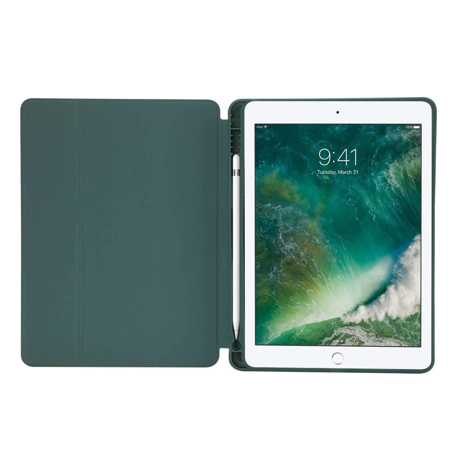 For iPad 10.2 (2021)/(2020)/(2019) Skin-touch Feeling PU Leather+TPU Tri-fold Stand Cover Anti-drop Tablet Case with Pen Slot Blackish Green
For iPad 10.2 (2021)/(2020)/(2019) Skin-touch Feeling PU Leather+TPU Tri-fold Stand Cover Anti-drop Tablet Case with Pen Slot Blackish Green