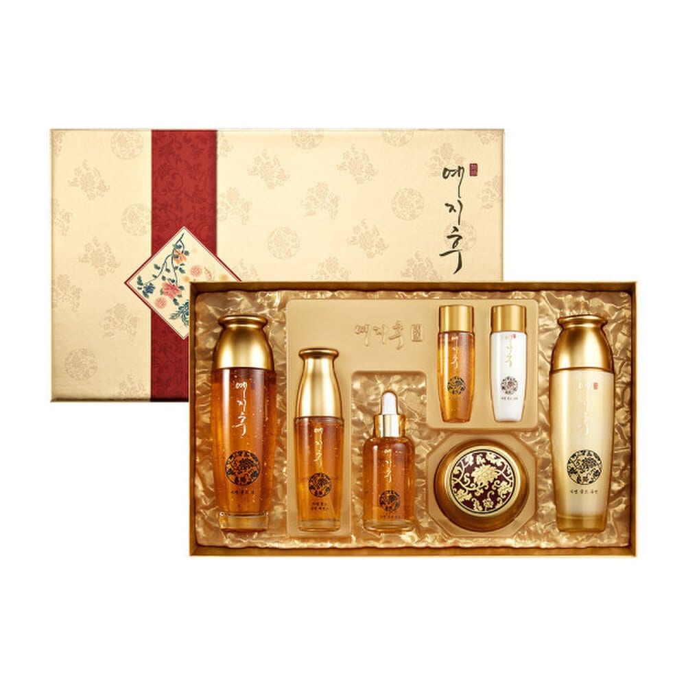 YEZIHU Oriental Medicine Gold 5-Piece Set Skin Lotion Ampoule Essence Nutritive Cream Wrinkle Improvement Basic Cosmetics Set Additional Mask Pack
YEZIHU Oriental Medicine Gold 5-Piece Set Skin Lotion Ampoule Essence Nutritive Cream Wrinkle Improvement Basic Cosmetics Set Additional Mask Pack