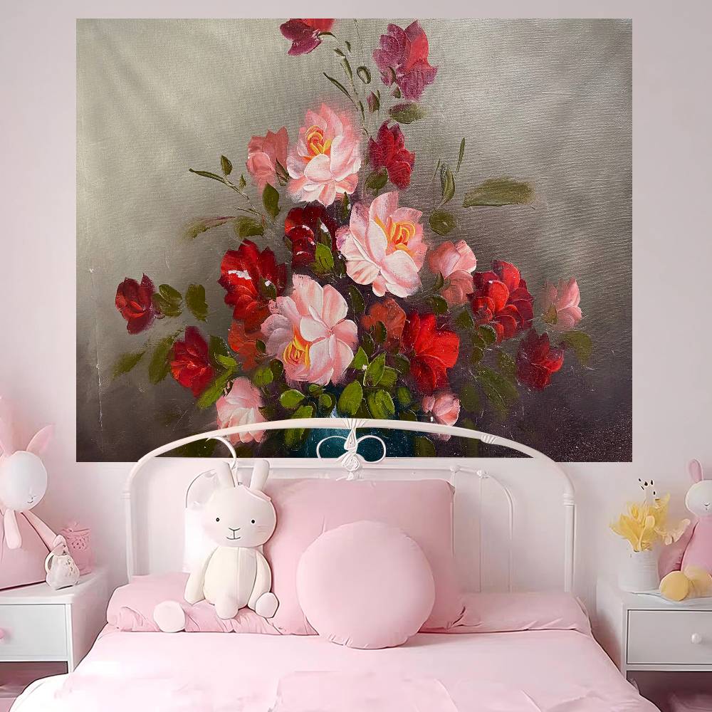 Vintage Flower Oil Painting Colorful Tapestry Wall Hanging Hanging Tarot Hippie Wall Rugs Dorm Wall Art Decor 74x94cm(29x37in)
Vintage Flower Oil Painting Colorful Tapestry Wall Hanging Hanging Tarot Hippie Wall Rugs Dorm Wall Art Decor 74x94cm(29x37in)
