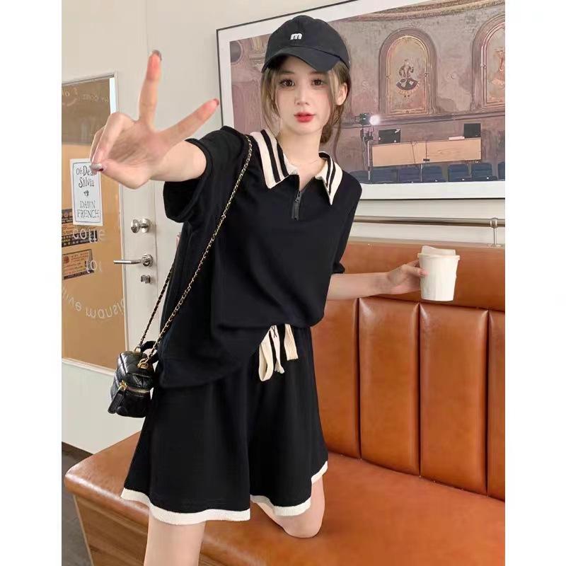 Stylish Summer Korean Color Block Polo Collar Knit Two-Piece Set - Casual, Loose, Slimming Nursing Outfit XL
Stylish Summer Korean Color Block Polo Collar Knit Two-Piece Set - Casual, Loose, Slimming Nursing Outfit XL