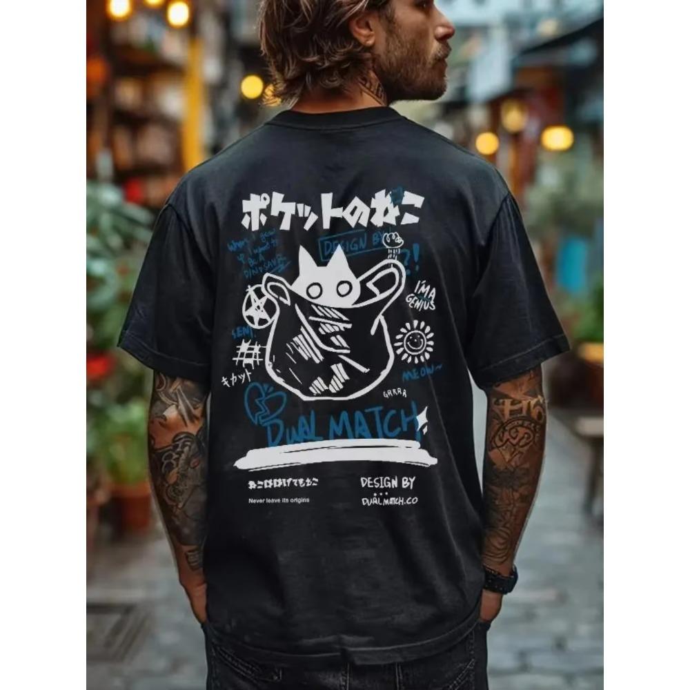 Футболка в стиле хип-хоп для мужчин и женщин, уличная одежда, японский кандзи, забавный принт с котом, футболка 2024 года, повседневная футболка с коротким рукавом из хлопка Harajuku, топы XXXXXL чёрный
Футболка в стиле хип-хоп для мужчин и женщин, уличная одежда, японский кандзи, забавный принт с котом, футболка 2024 года, повседневная футболка с коротким рукавом из хлопка Harajuku, топы XXXXXL чёрный