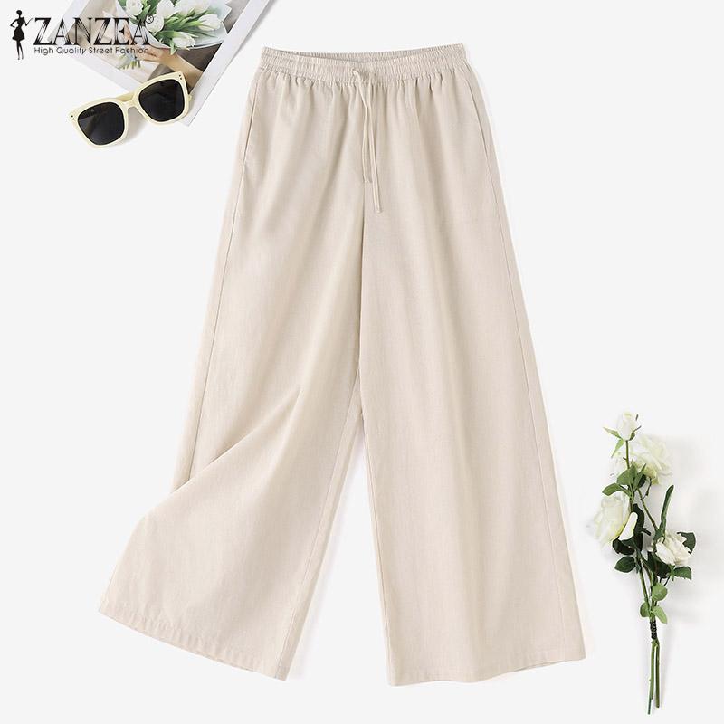 ZANZEA Женские повседневные свободные хлопковые брюки с эластичной резинкой на талии
ZANZEA Женские повседневные свободные хлопковые брюки с эластичной резинкой на талии