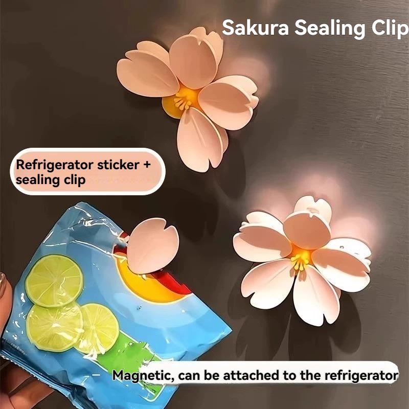 Cherry blossom sealing clips for home use, snack sealing clips, kitchen food sealers with high appearance and magnetic stickers
Cherry blossom sealing clips for home use, snack sealing clips, kitchen food sealers with high appearance and magnetic stickers