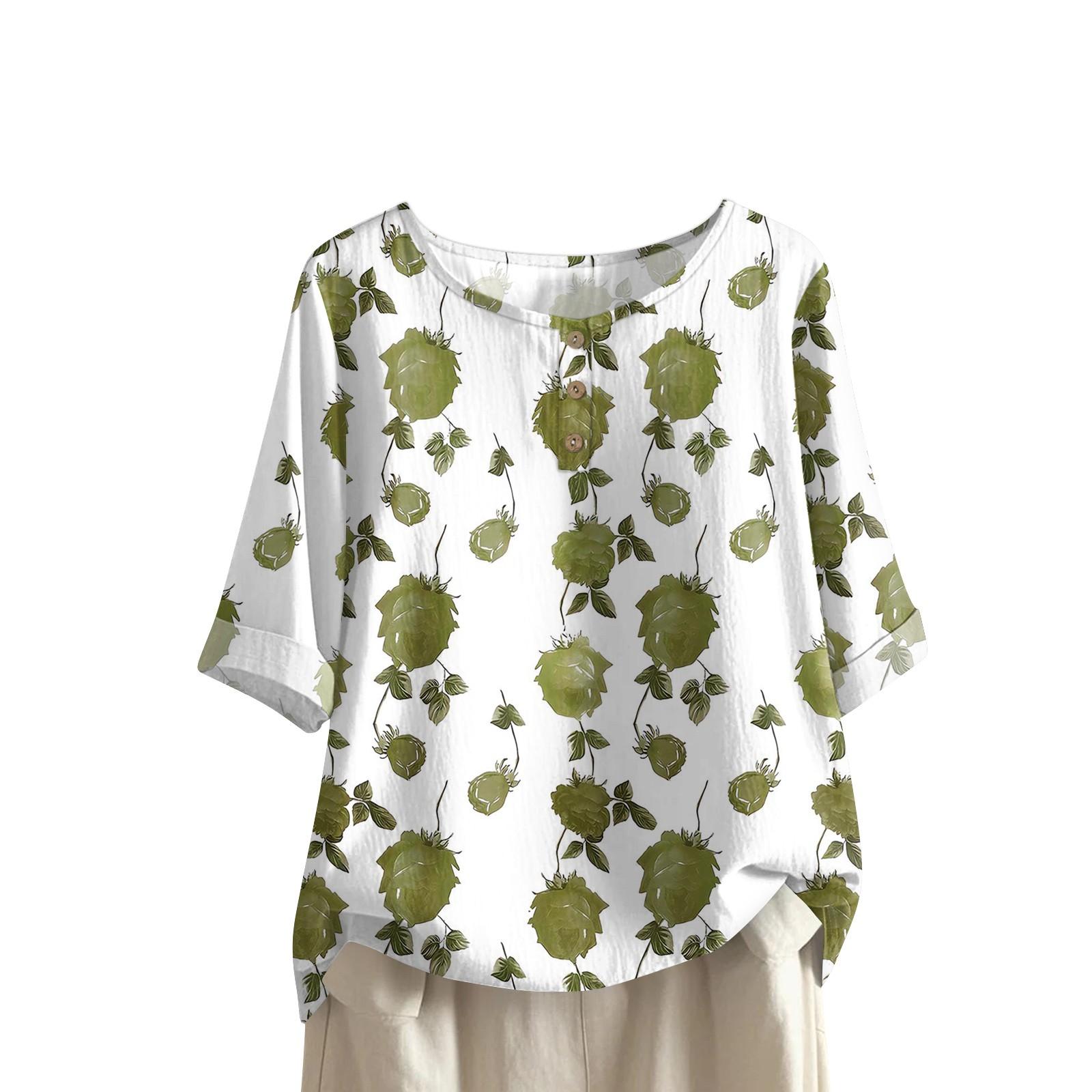 Женская модная и повседневная рубашка с полурукавом, круглым вырезом, принтом, из хлопка и льна, блузка-топ XL белый
Женская модная и повседневная рубашка с полурукавом, круглым вырезом, принтом, из хлопка и льна, блузка-топ XL белый