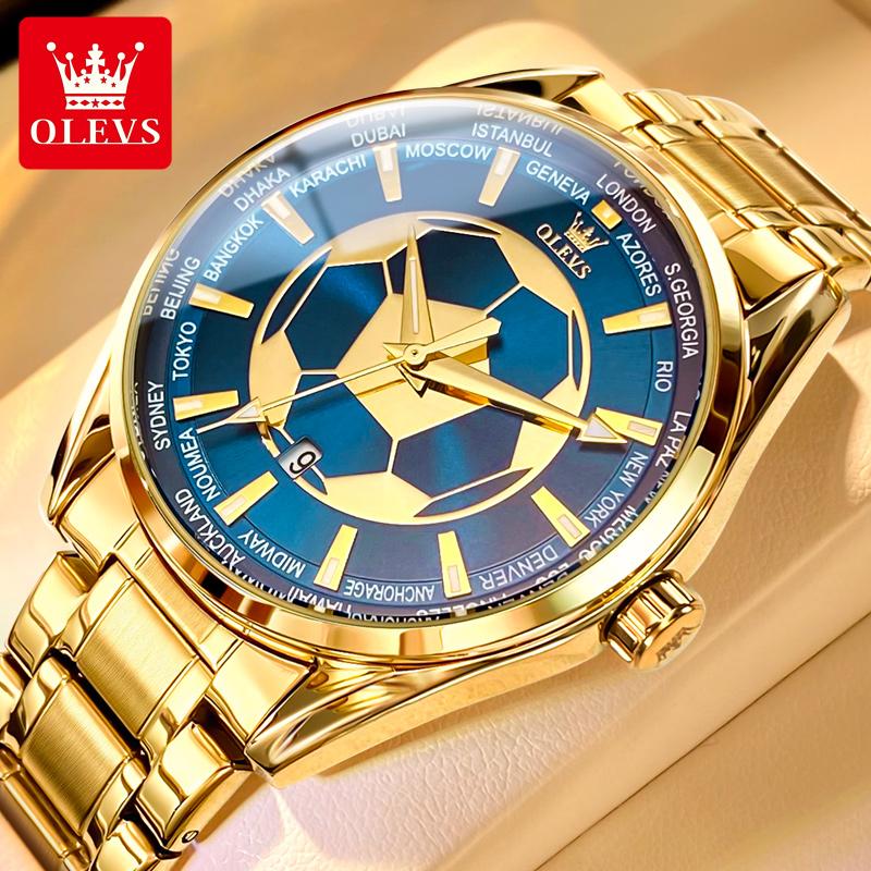 OLEVS 9949 Новые кварцевые часы для мужчин, роскошный футбольный дизайн, водонепроницаемые светящиеся кварцевые мужские часы из нержавеющей стали, Reloj Hombro
OLEVS 9949 Новые кварцевые часы для мужчин, роскошный футбольный дизайн, водонепроницаемые светящиеся кварцевые мужские часы из нержавеющей стали, Reloj Hombro