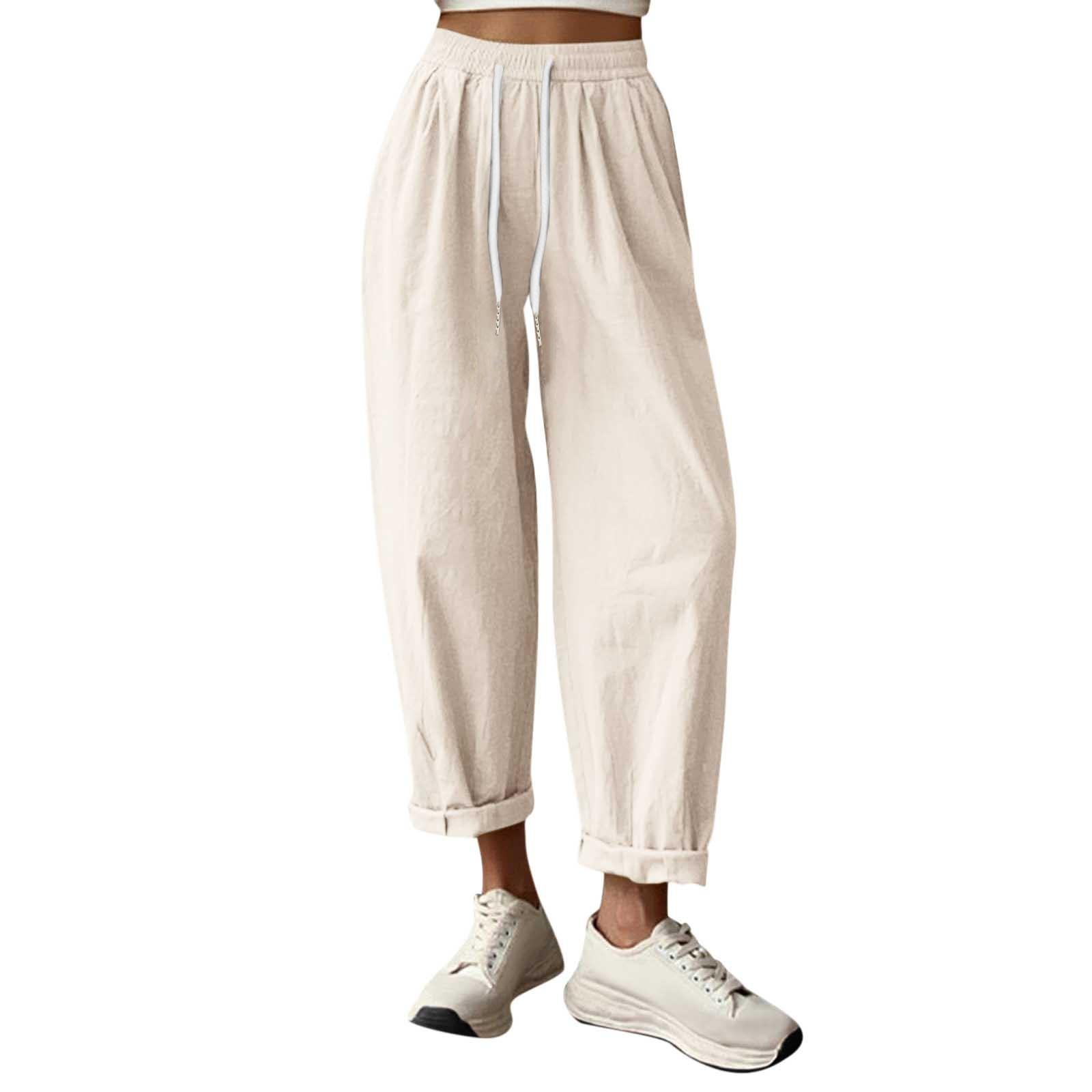 Женские повседневные и модные брюки из хлопка и льна на шнурке с карманами и широкие брюки XL белый
Женские повседневные и модные брюки из хлопка и льна на шнурке с карманами и широкие брюки XL белый