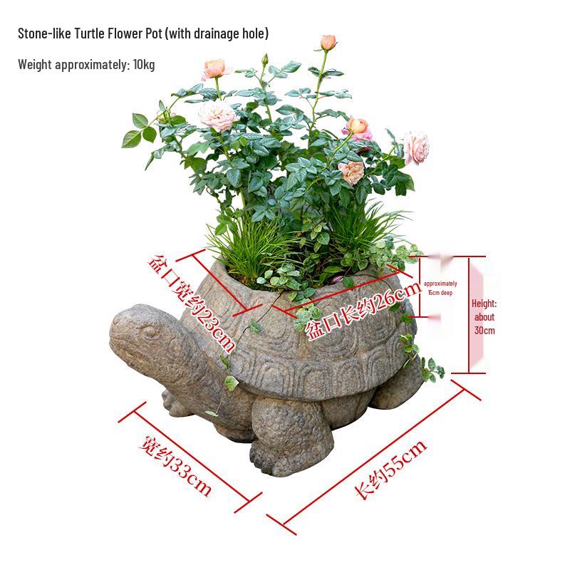 Outdoor Stone Turtle Flower Pot for Garden and Balcony Decor - Bonsai Landscaping Ornament
Outdoor Stone Turtle Flower Pot for Garden and Balcony Decor - Bonsai Landscaping Ornament