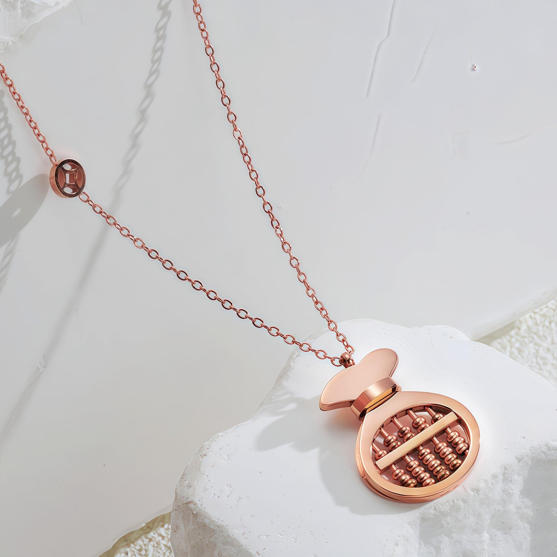 New Gift Money Bag Abacus Fortune Necklace Simple And Versatile Titanium Steel Necklace Women Do Not Fade
New Gift Money Bag Abacus Fortune Necklace Simple And Versatile Titanium Steel Necklace Women Do Not Fade