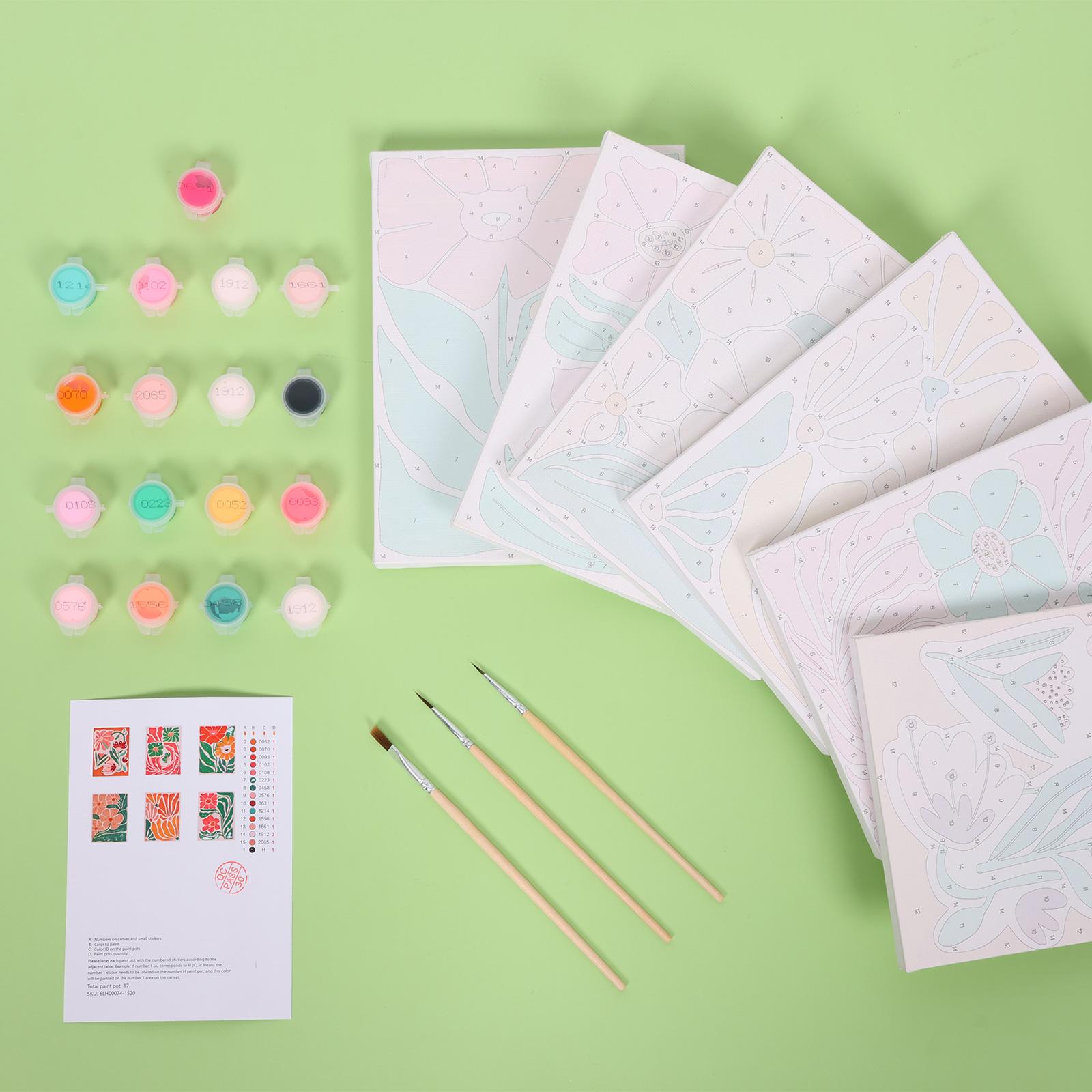 6Pcs DIY Paint Numbers Kit for Adults Easy DIY Paint by Number Set with Frames Brushes for Beginners Home Desktop Decor Present
6Pcs DIY Paint Numbers Kit for Adults Easy DIY Paint by Number Set with Frames Brushes for Beginners Home Desktop Decor Present