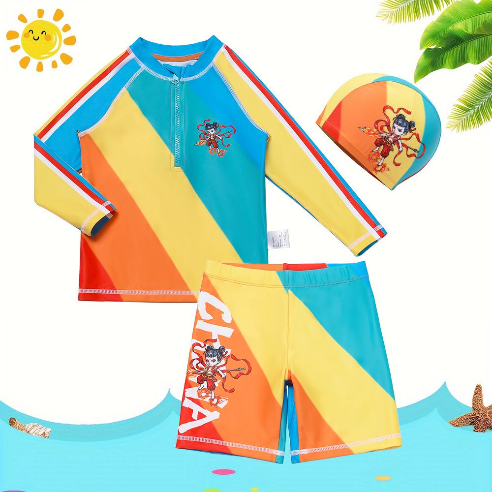 Nezha Boys Long-Sleeve Swim Trunks Set for Kids - Hot Spring & Beachwear Swimsuit Size 120 (Height 110cm, Weight up to 17kg)
Nezha Boys Long-Sleeve Swim Trunks Set for Kids - Hot Spring & Beachwear Swimsuit Size 120 (Height 110cm, Weight up to 17kg)