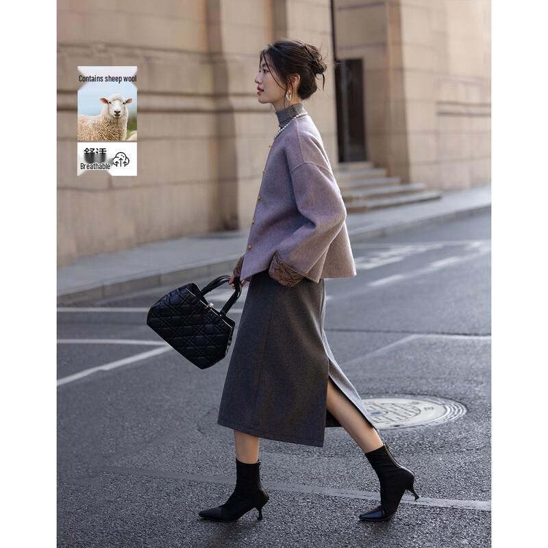 Demana New Chinese Style Wool Silk Blend Double-Faced Coat M
Demana New Chinese Style Wool Silk Blend Double-Faced Coat M