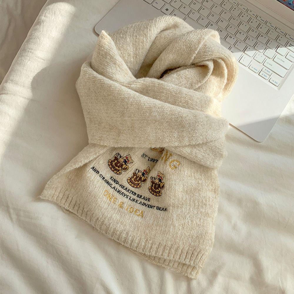 Little Bear Winter Cashmere Scarves Embroidered Embroidered Shawl Simple Wool Scarf Girl
Little Bear Winter Cashmere Scarves Embroidered Embroidered Shawl Simple Wool Scarf Girl