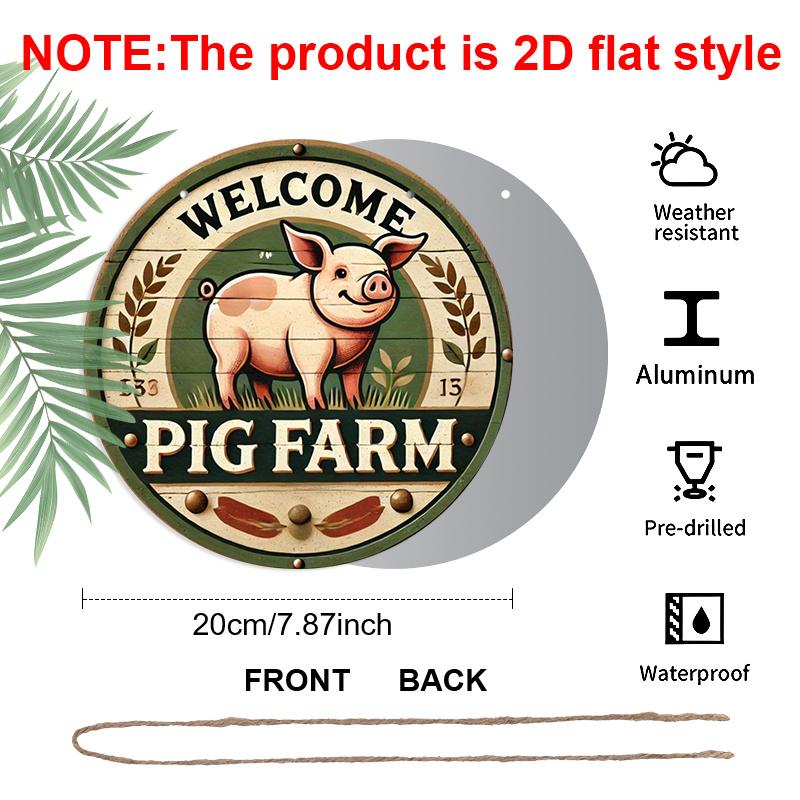 2D Flat 1pc, 8x8 in, Vintage Pig Farm Themed Design, Flat Printed Metal Sign, Round Aluminum Wall Art, Suitable for Bars, Cafes, Clubs, and 1pc
2D Flat 1pc, 8x8 in, Vintage Pig Farm Themed Design, Flat Printed Metal Sign, Round Aluminum Wall Art, Suitable for Bars, Cafes, Clubs, and 1pc