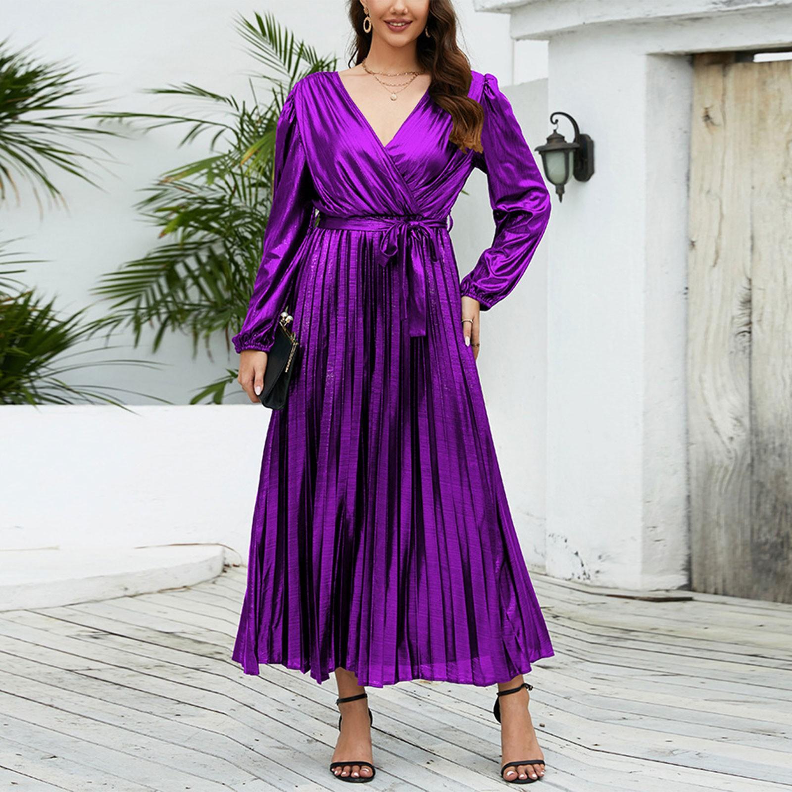 Женское модное сексуальное сплошное платье с v-образным вырезом, тонкое платье с длинными рукавами, вечернее платье XXL фиолетовый
Женское модное сексуальное сплошное платье с v-образным вырезом, тонкое платье с длинными рукавами, вечернее платье XXL фиолетовый