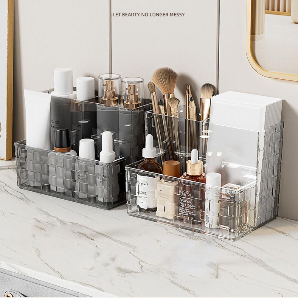 Large Capacity Desktop Storage Box Transparent Remote Control Holder Light Luxury Cosmetics Box прозорий/сірий
Large Capacity Desktop Storage Box Transparent Remote Control Holder Light Luxury Cosmetics Box прозорий/сірий