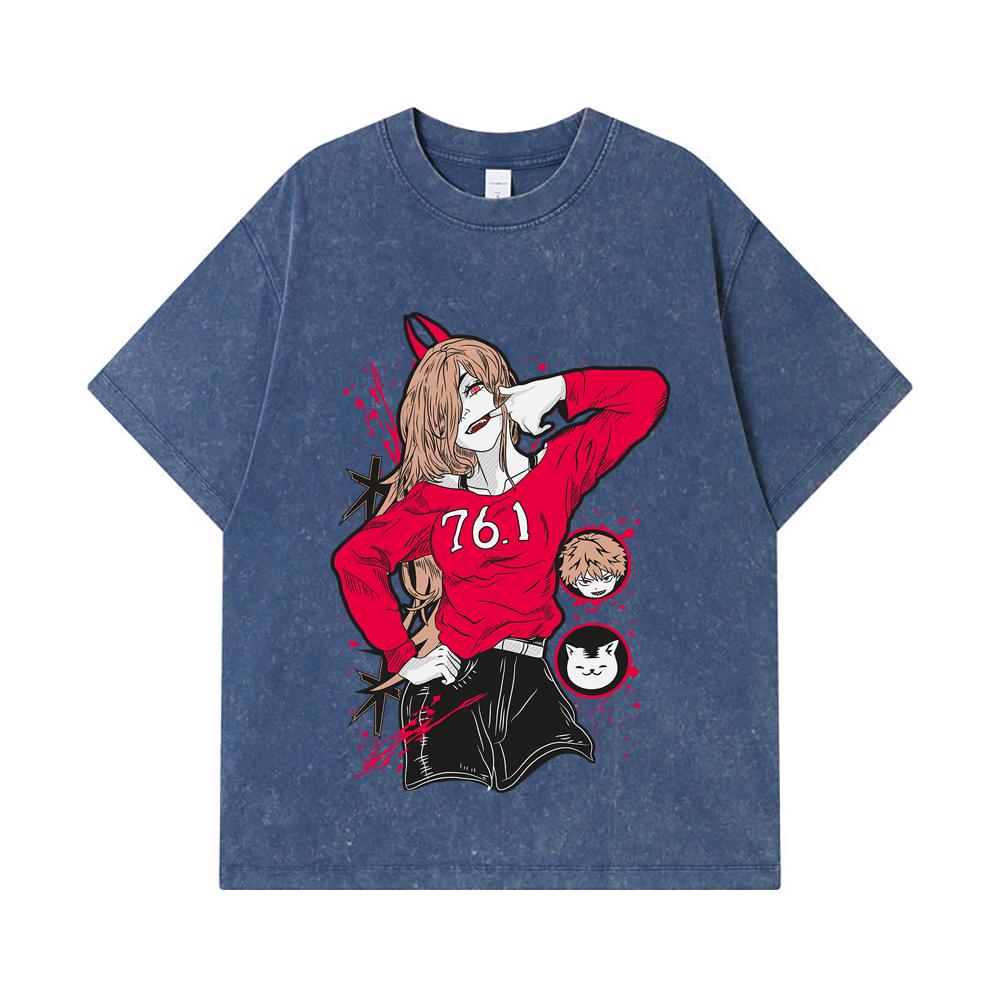 275 GSM Washed T-shirts 100% Cotton Chainsaw Man V6 Power Print Unisex Heavy Cotton T Shirt 2XL королівський синій колір
275 GSM Washed T-shirts 100% Cotton Chainsaw Man V6 Power Print Unisex Heavy Cotton T Shirt 2XL королівський синій колір